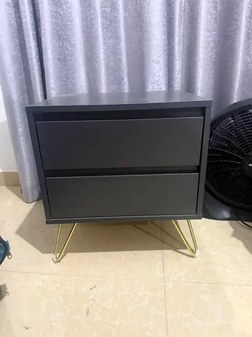 Black 2-Drawer Nightstand - Good Condition