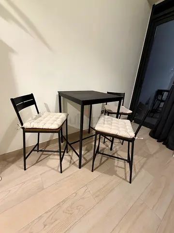 IKEA SANDSBERG High Table with 3 Chairs + Cushions
