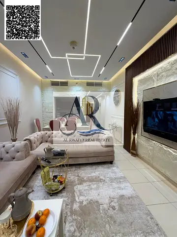 A golden opportunity for investment and residence in Ajman A distinctive apartment for sale in a strategic location near the Corniche and close to al