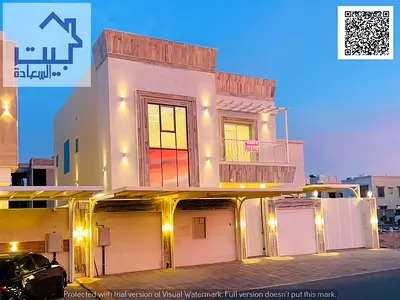 A villa with water, electricity, and air conditioning included, featuring a very large yard for added luxury, and a prime location next to the mosque