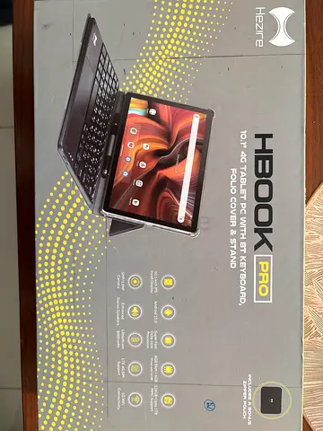 HBOOK Pro 10.1 4G Tablet with Bluetooth Keyboard and Folio Cover