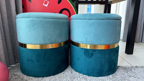 Home box round ottoman with storage