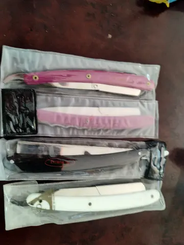 Set of 4 Folding Straight Razors (Shavettes) - Used, Good Condition
