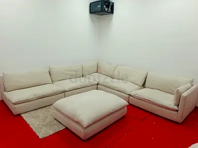 Top quality crate and barrel unwind modular feather 🪶 filled sofa with ottoman