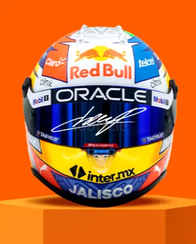 (LIMITED TIME OFFER, FOR AED 6999 ONLY) Authentic Sergio Perez Signed Red Bull Racing Helmet