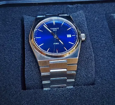 Tissot PRX Blue Dial Stainless Steel Mens Watch (Date) - Excellent Condition
