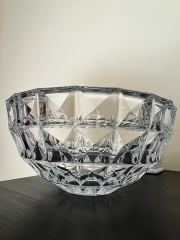 Czech Crystal  bohemian Cut Glass Decorative Bowl , made Czech Republic