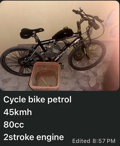 Used 80cc Motorized Bicycle - 2-stroke, 45 km/h