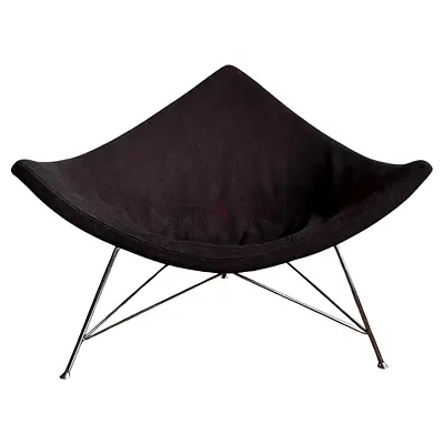 George Nelson Coconut Chair Replica, all black, fabric