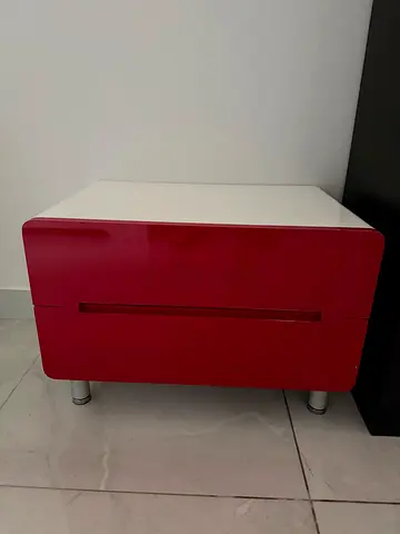 Beautiful Bed side table / Night stand (Red and White)