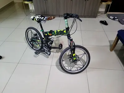 Foldable 20 Green Camouflage Folding Bicycle - Good Condition