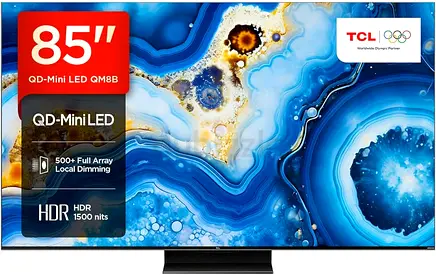 TCL 85QM8B 85 inch (216 cm) Mini LED TV, QLED, 144 Hz, 4K HDR Premium 1500 nits, Google TV, Dolby At