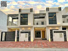 Villa for sale in Al Yasmin, Ajman. 4 master bedrooms, living room, majlis, and maid's room. Reg