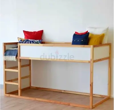 IKEA KURA reversible bunk bed (90x200 cm) with mattresses