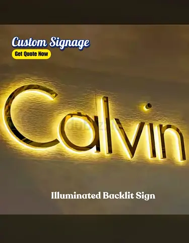 Custom Illuminated Backlit Sign - LED Channel Letters (Like Calvin)