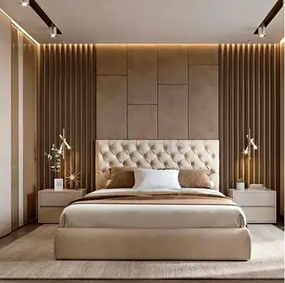 Elegant King size fully customisable bedframe with soft Valvet Fabric in multiple options
