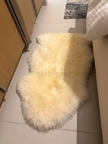 Genuine White Sheepskin Rug - Soft and Fluffy, Medium Size