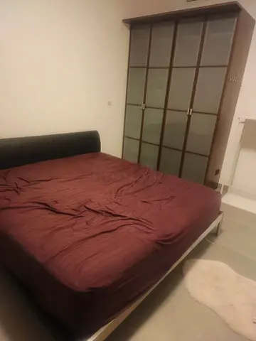 Stylish Bed with Modern Wardrobe