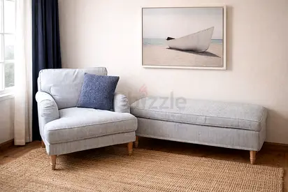 Armchair + Storage Bench Set | Coastal Style | Excellent Condition