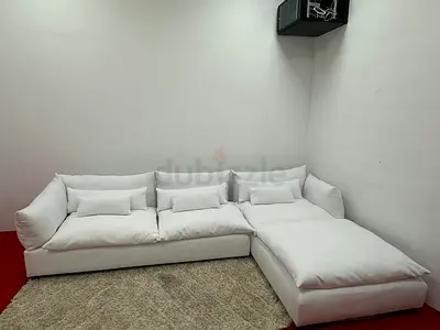 Almost like new condition pottery barn white color lshape sofa