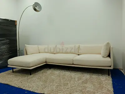 As like new crate and barrel beige color lshape sofa