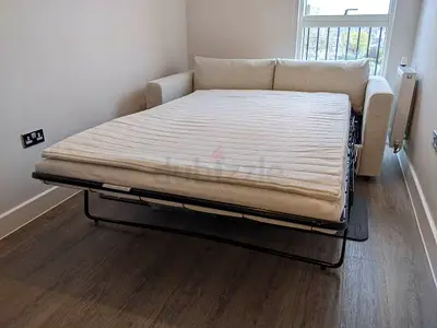 Vimle Beige 3-Seater Sofa Bed with Pull-Out Mattress - Good Condition
