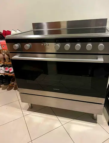 Siemens Electric Cooking Range, Glass Ceramic Cooktop, 90 cm, Stainless Steel, HK9K9V850M