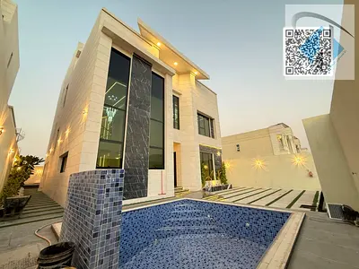Luxury villa with private pool, modern design, three levels, and an attractive price.