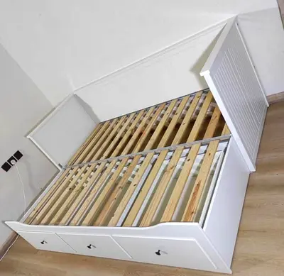 IKEA Hamnes daybed with 3 big storage drawers and 2 IKEA mattresses.