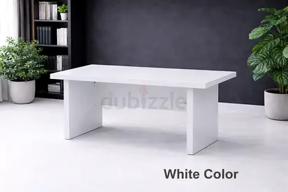 Modern White Coffee Table – Rectangular Center Table for Living Room  Office