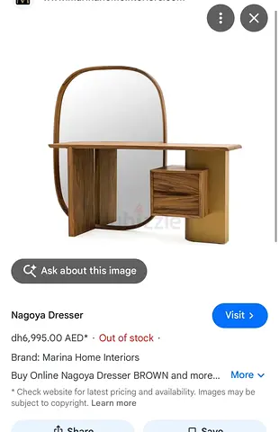 Solid wood dressing table/vanity with mirror and drawers