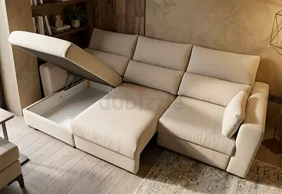 IKEA Esklstuna L Shape Sofa Bed Beige Excellent Condition