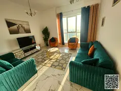 Fully furnished one-bedroom apartment with a hall, with open view, including all services, with a gy