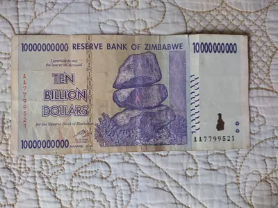Rare Ten Billion Dollar Zimbabwean Note