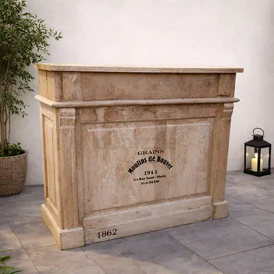 Solid Wood Bar Counter. Vintage French Style