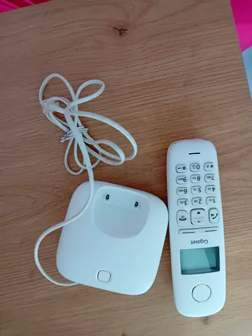 White Gigaset Cordless Landline Phone with Charger - Good Working Condition