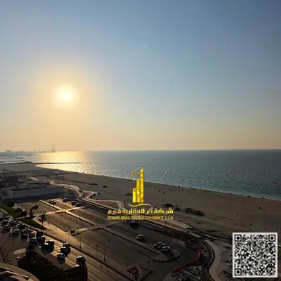 شقة دوبلكس ثلاثة غرفة وصالة مفروشة  مع جم ومسبح للايجار الشهرى فى عجمان - الكورنيش - ابراج الريزيدنس