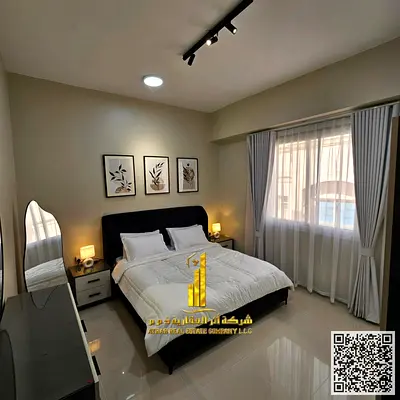 ( اول ساكن ) اجمل شقة غرفة وصالة مفروشة فرش جديد بالكامل  للايجار الشهرى فى عجمان - الجرف2 - بجوار مدرسة الاقصى