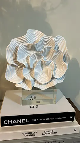 Handcrafted White Ceramic Abstract Flower Sculpture - Decorative Display Piece