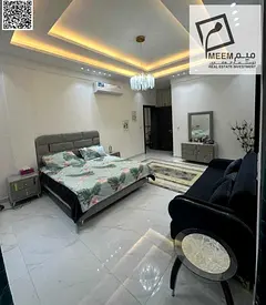 Furnished villa for rent in Al Yasmin area, 5 bedrooms, living room and majlis, all utilities includ