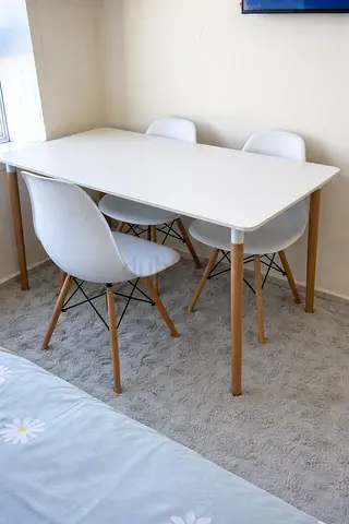 Dining Table + 3 Chairs | Used but Good Condition
	•	Table and 3 Chairs – Urgent Sale
	•	Dining Set