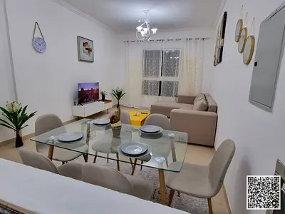 افخم شقة غرفة وصالة مفروشة فرش جديد مطبخ مجهز بالكامل للايجار الشهرى - بعجمان - الجرف - ابراج الياسمين - مقابل سيتى سنتر عجمان