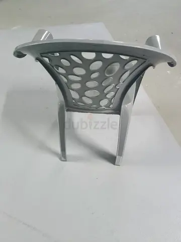 Grey Plastic Outdoor Armchair with Armrests (Single)