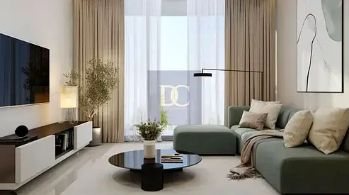 استوديو مفروش | إطلالة على المسبح والحديقة | شرفة | Cubix Residences JVC