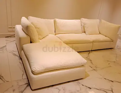 Marina home cloud feather 🪶 filled modular 4 piece sofa with ottoman