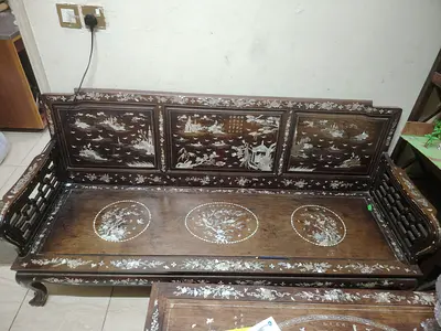 Antique Chinese sofa and table.Imported from china.  poetry by handmadeb in Chinese