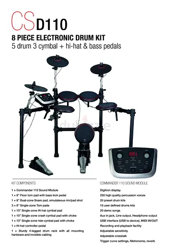 My CS D110 8-piece electronic drum kit - complete set with module  pedals and Amplifire
