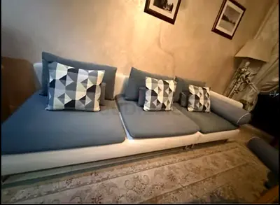 Big brand new L shape sofa ikea  with extra color covers mint green