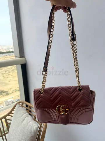 Gucci GG Marmont shoulder bag. pink velvet with chevron matelassé (mastercopy 1:1) 20 AED 💰