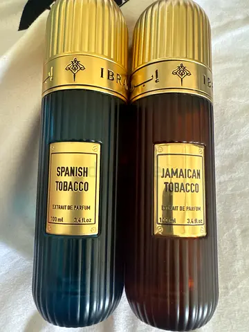 Set of 2 Ibrahim Al querishi Perfumes — Jamaican Tobacco  Spanish Tobacco (100ml each) 70 Dhs each